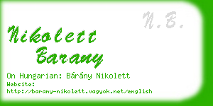 nikolett barany business card