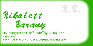 nikolett barany business card